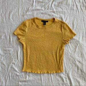 Yellow Lettuce-edge Baby Tee